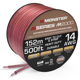 Monster - M-Series 14 AWG Speaker Wire, Advanced Performance Speaker Cable 500 FT, Oxygen-Free Copper Speaker Wire Construction - Rose Gold