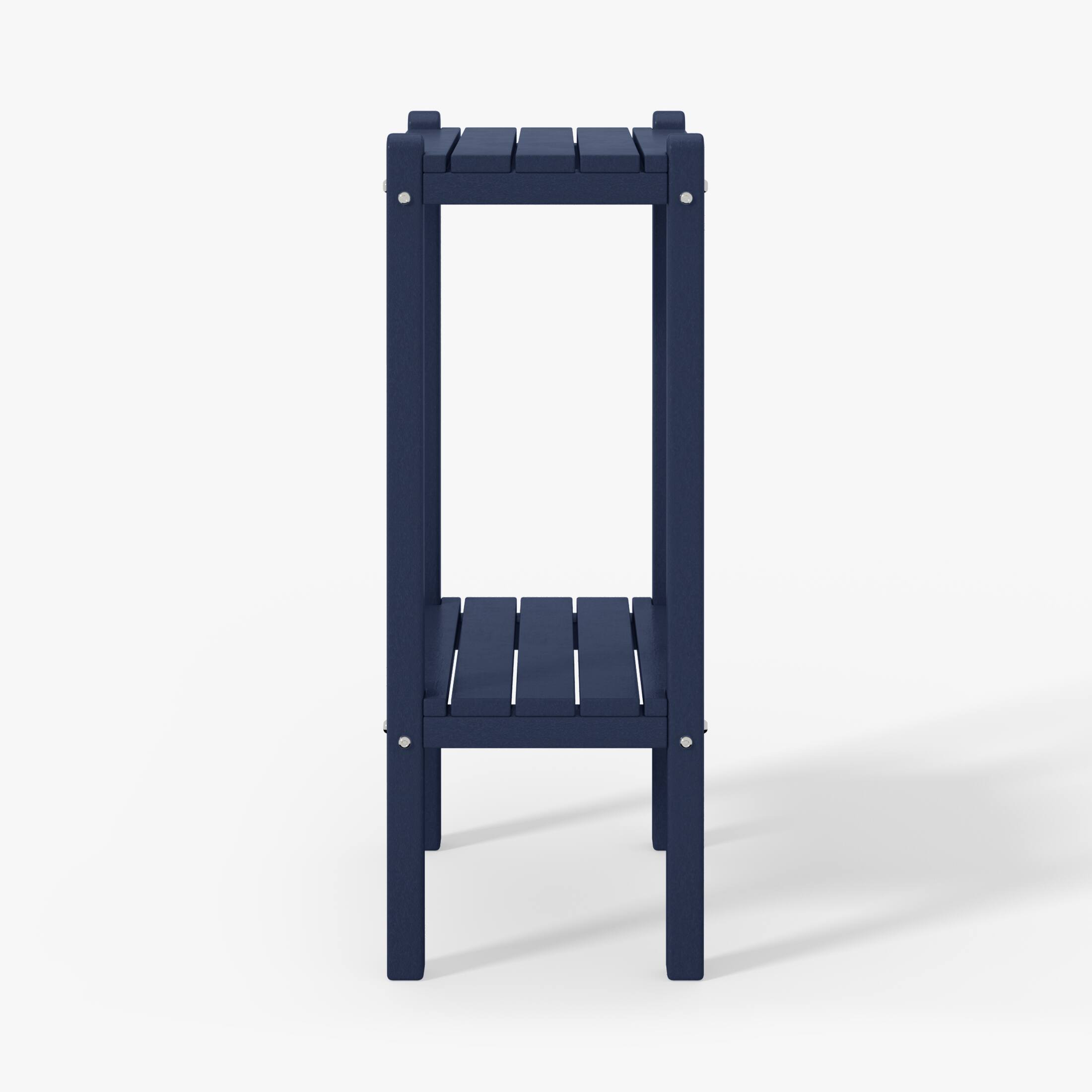 Back. WestinTrends - WestinTrends Malibu 36" Outdoor Adirondack HDPE 2-Tier Patio Side Table - Navy Blue.