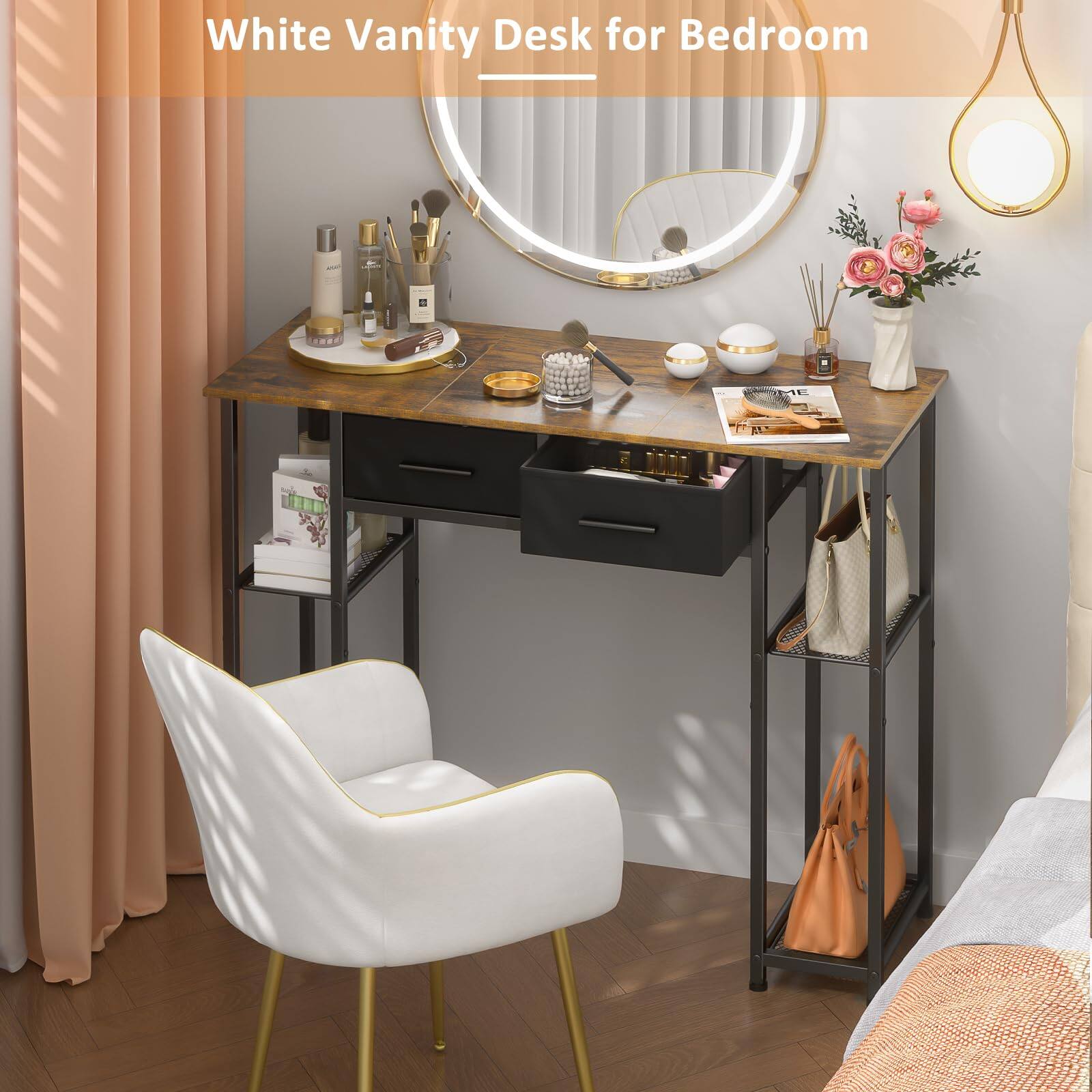 White Vanity Desk for Bedroom