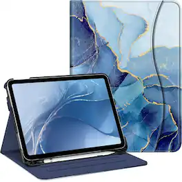Kitcheniva - iPad 10th Generation 2022 Case With Stand And Pocket 10.9'' - Ocean Marble