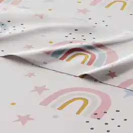 CGK Linens - Kids 4 Piece Bed Sheet Set - Cute & Cozy Wrinkle-Resistant with Vibrant Designs - Full - Rainbows New