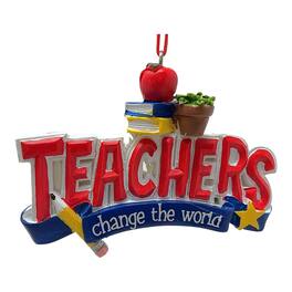Kurt S Adler - Kurt Adler Teachers Change the World Resin Christmas Tree Ornament 3.25 inch Long - Multicolor