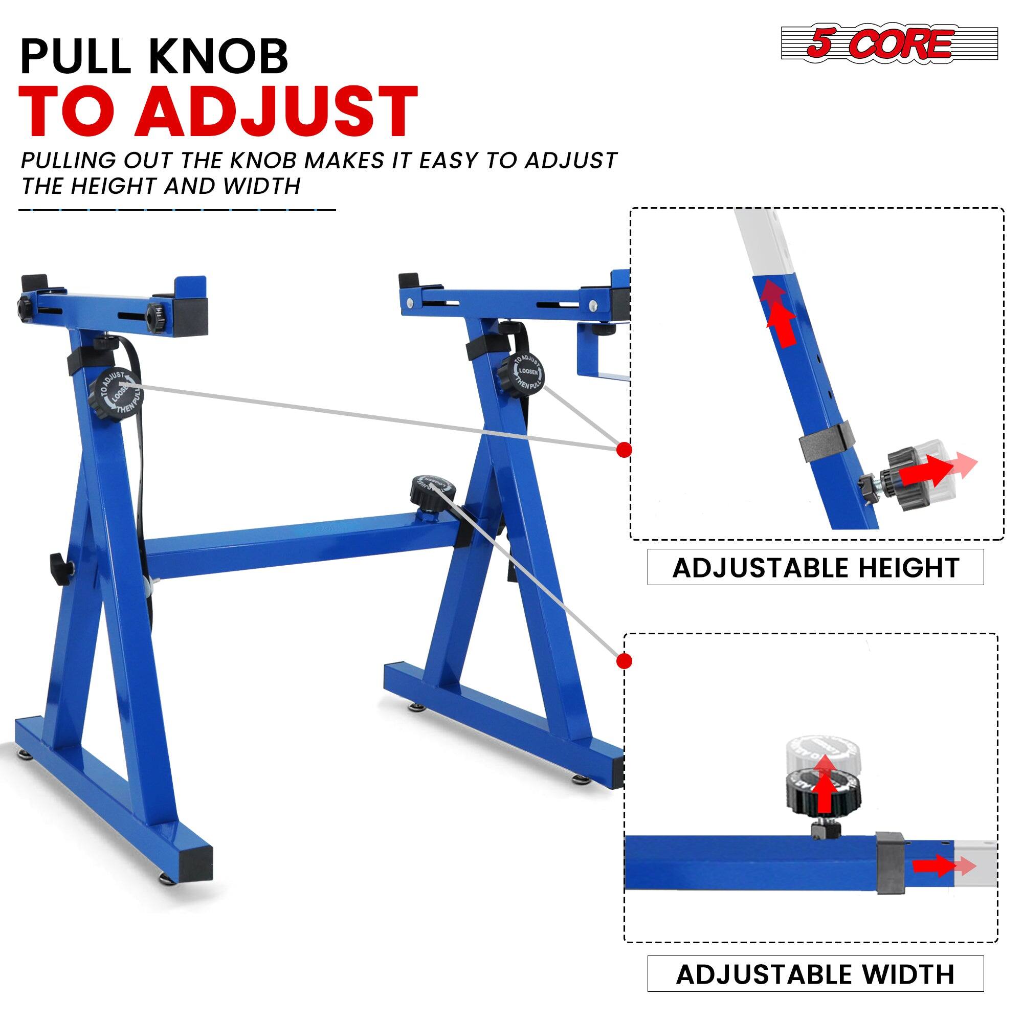 PULL KNOB TO ADJUST

PULLING OUT THE KNOB MAKES IT EASY TO ADJUST THE HEIGHT AND WIDTH

5 CORE

ADJUSTABLE HEIGHT

ADJUSTABLE WIDTH