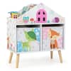 Front. Costway - Costway Kids Dollhouse Bookshelf Toddler Book & Toy Storage Display Organizer Ideal Gift - White.