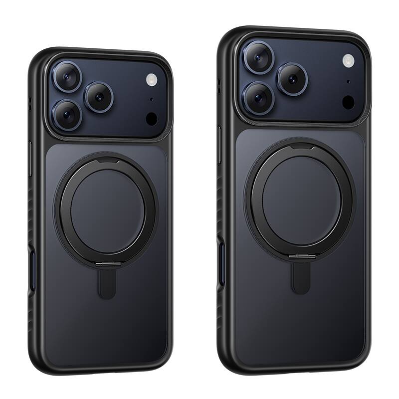 Angle. hoco. - AS1 MagSafe Case with 360° Rotating Stand for Apple iPhone 17 Pro - Black.