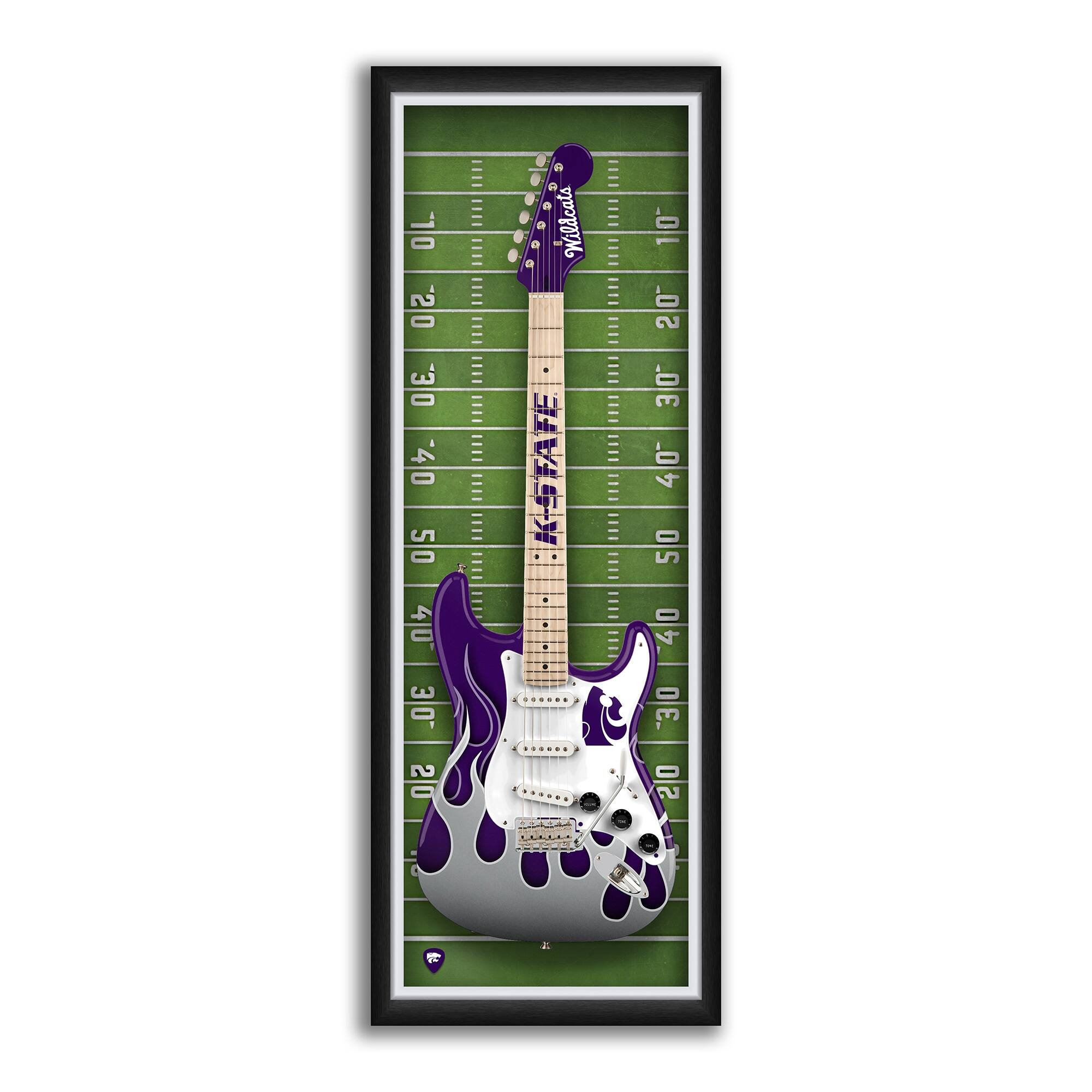 Kansas State Wildcats 14" x 37" Electric Guitar Framed Art Print