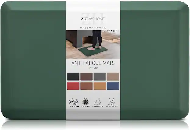 ZULAY HOME
Happy, Healthy Living
ANTI FATIGUE MATS
32"x20"
THICK FOAM
ANTI-SKID
STAIN PROOF
WATER PROOF