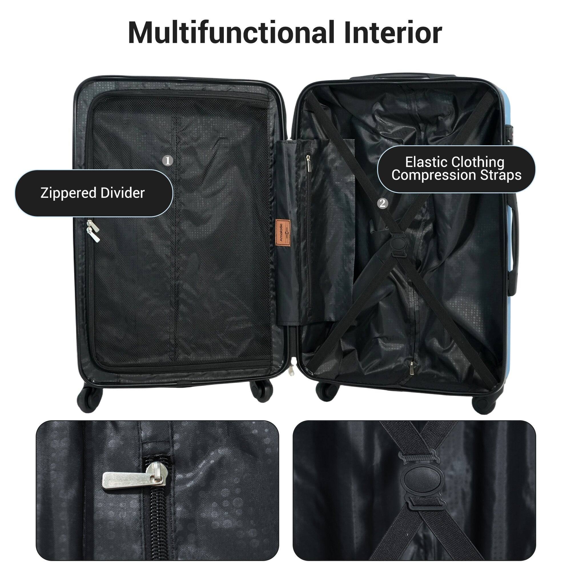 Multifunctional Interior

1. Zippered Divider
2. Elastic Clothing Compression Straps