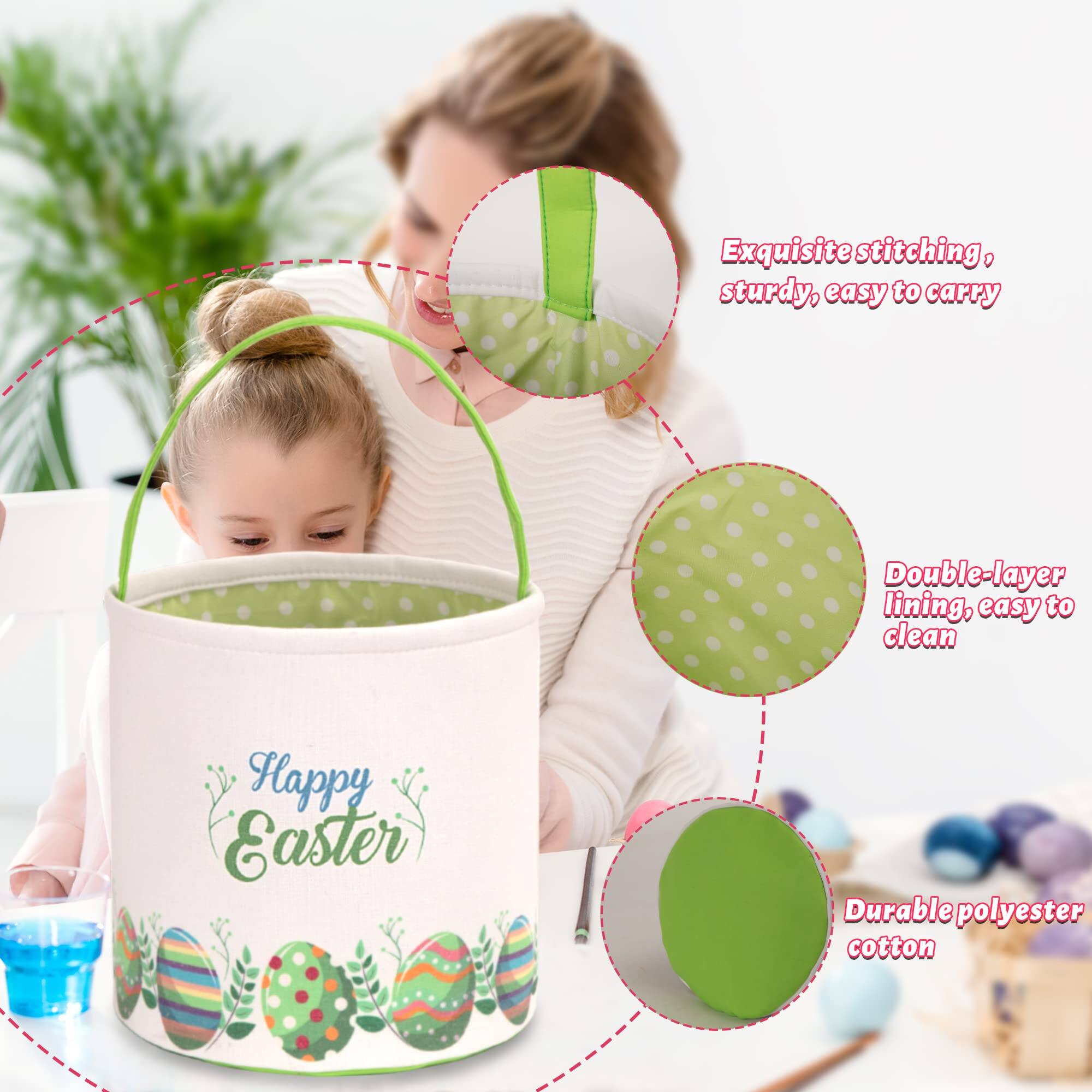 - Exquisite stitching, sturdy, easy to carry
- Double-layer lining, easy to clean
- Durable polyester cotton
- Happy Easter