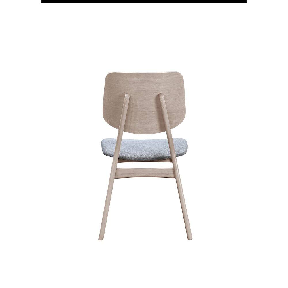 Alt View 3. New Classic Furniture - Oscar Wood Dining Chair in White Ash/Gray (Set of 4) - Gray.