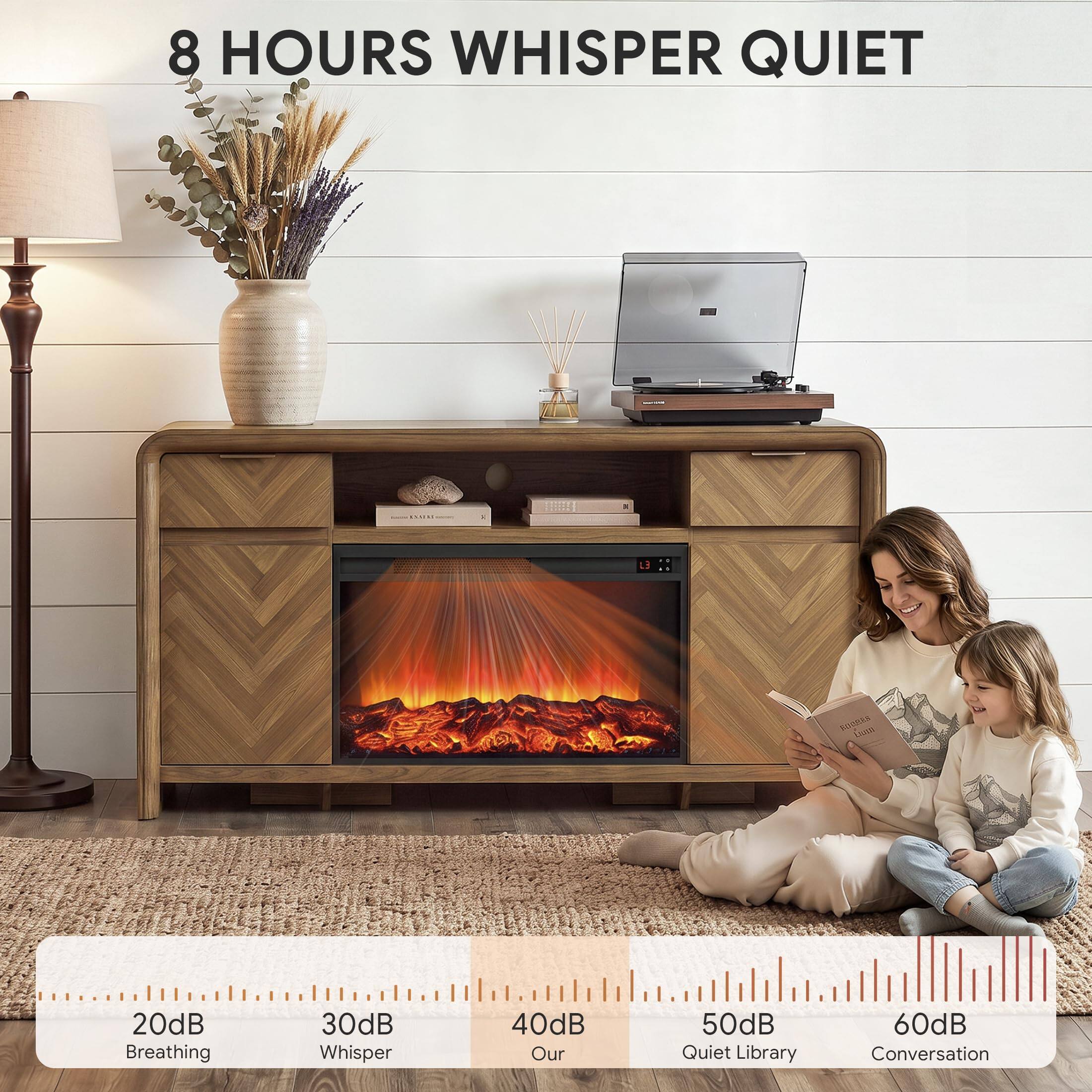 8 HOURS WHISPER QUIET

20dB Breathing
30dB Whisper
40dB Our
50dB Quiet Library
60dB Conversation