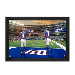 Sporticulture - Russell and Malik Nabers New York Giants Framed Two-Player Art Print - Blue