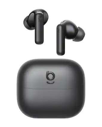 Front. Baseus - Baseus Bass EP10 Ultra Noise Cancelling Earbuds,-55 dB Adaptive ANC,Dual-Driver LDAC,65-Hour Playtime - Black - Black.