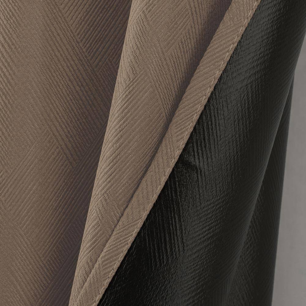 Angle. RT Designers Collection - RT Designers Collection Barron 100% Blackout Grommet Curtain Panel 54" x 90" Taupe - Taupe.