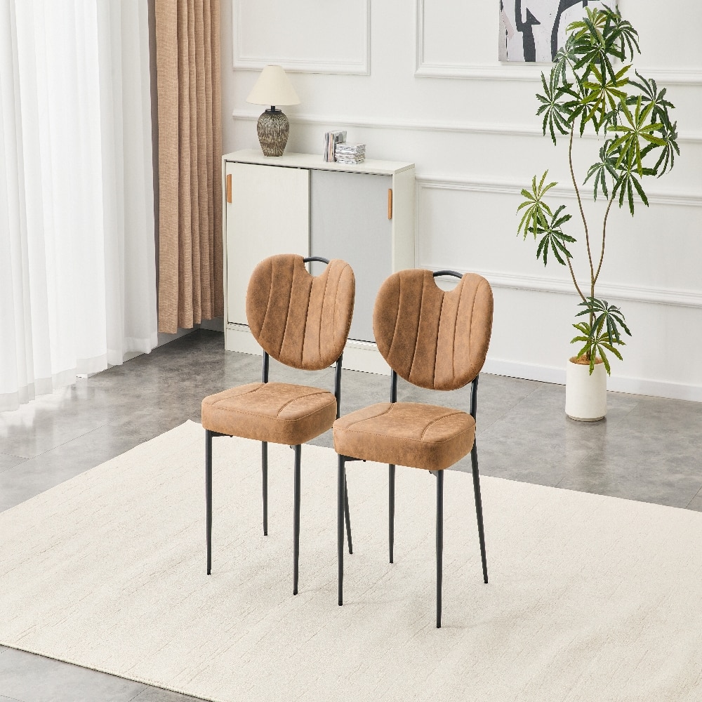 Loheer - Dining Chairs Set of 2 Tech Fabric Upholstered Modern Luxury - Light Brown price history on PriceWatchPro