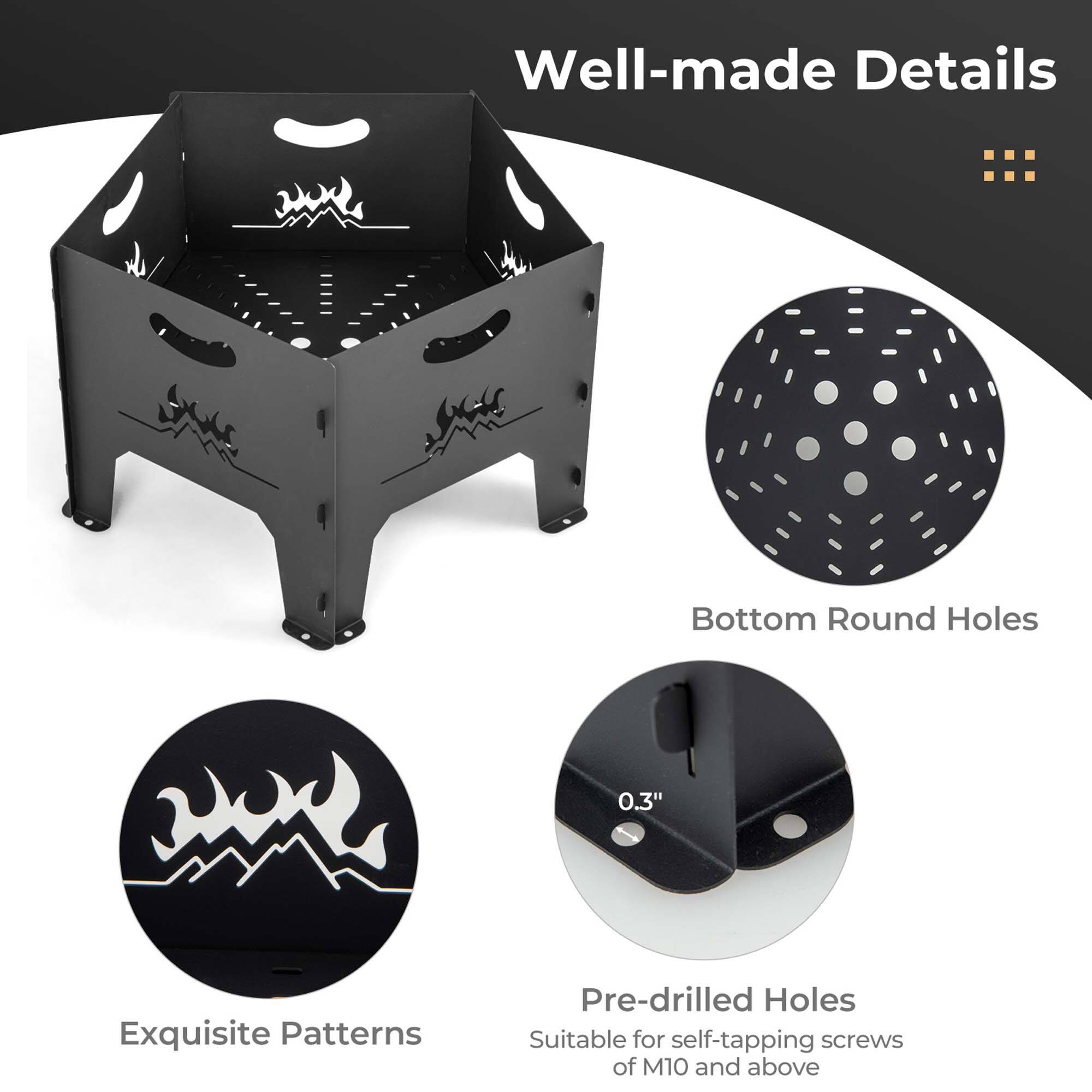 Well-made Details:
- Bottom Round Holes: 0.3"
- Exquisite Patterns
- Pre-drilled Holes
- Suitable for self-tapping screws of M10 and above