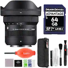 Sigma - 10-18mm f/2.8 DC DN Contemporary Lens for Fujifilm-X Mount with Advance Accessories and Travel Bundle | 207975 - Black