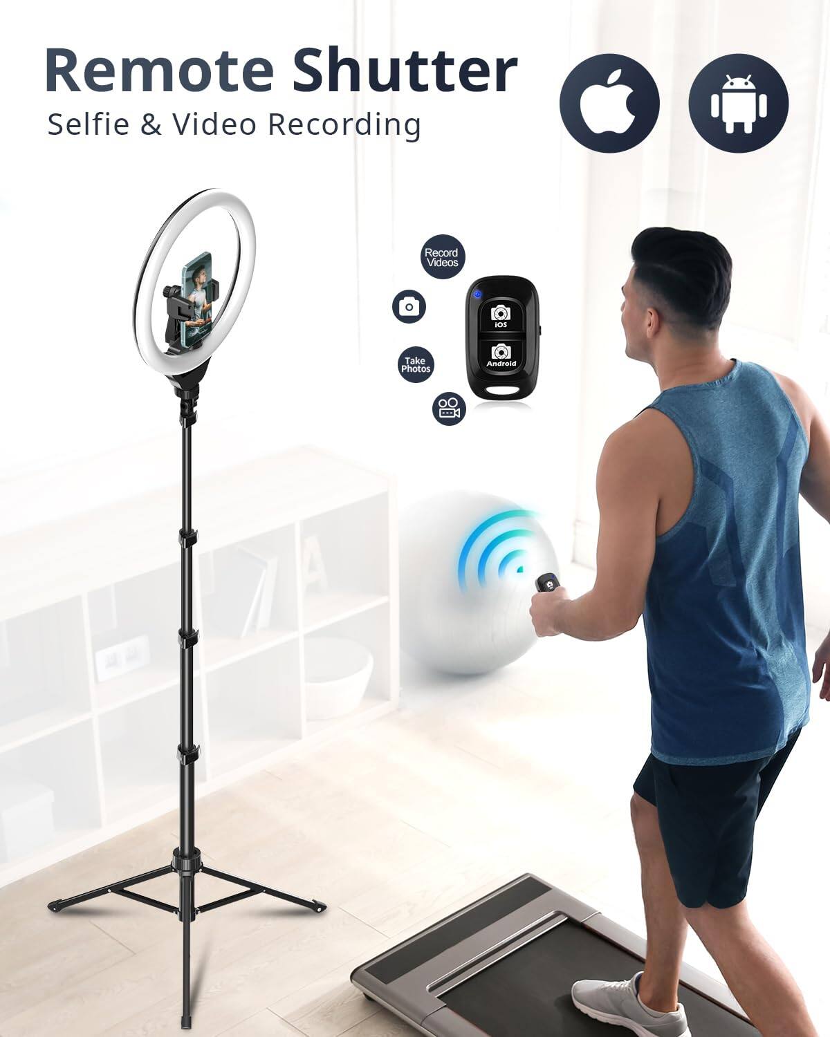 Remote Shutter  
Selfie & Video Recording  

- Record Videos  
- Take Photos  
- Android  
- iOS