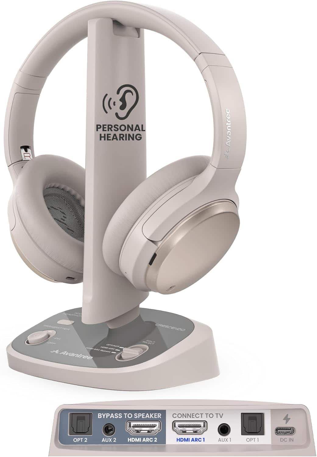 Avantree - Crescendo Me - Personalized Sound Wireless TV Headphones for Seniors & Hard of Hearing with Hearing Test
