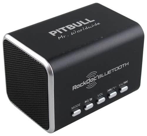 Front. RockDoc - Pitbull BLUETOOTH Portable 2-Way Speaker For Most Bluetooth-Enabled Devices - Black.