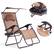 Alt View 5. Costway - Costway Folding Recliner Zero Gravity Lounge Chair W/ Shade Canopy Cup Holder - Brown.
