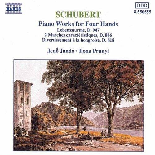 SCHUBERT  
Piano Works for Four Hands  
Lebensströme, D. 947  
2 Marches caractéristiques, D. 886  
Divertissement à la hongroise, D. 818  

Jenő Jandó • Ilona Prunyi  

NAXOS  
8.550555