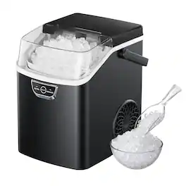 SIMZLIFE - Portable Countertop Nugget Ice Maker,5-Min Fast Ice, 33lbs/24H, Self-Cleaning, Quiet ,Pebble Ice Maker for Home, Party - balck