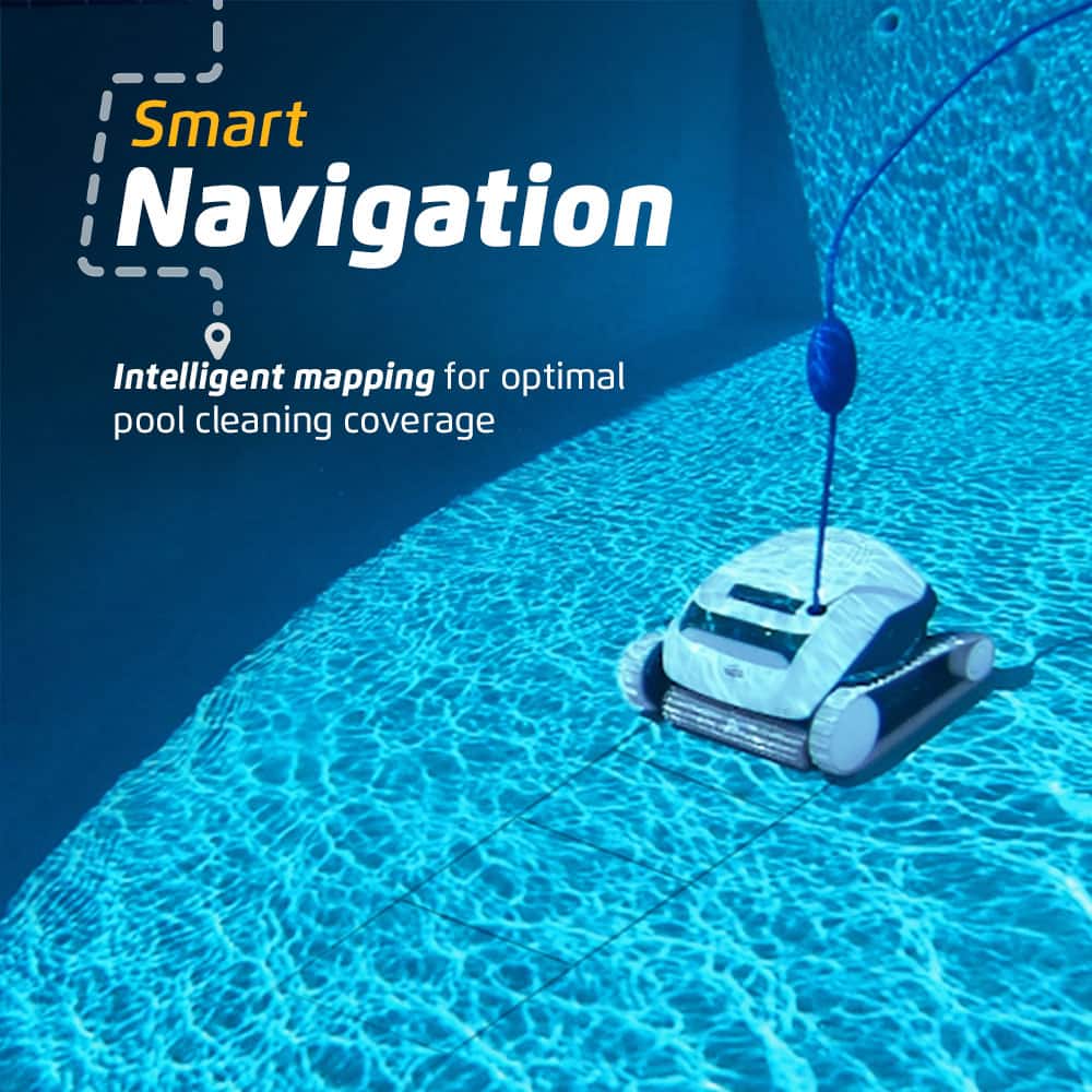 Smart Navigation: Intelligent mapping for optimal pool cleaning coverage.
