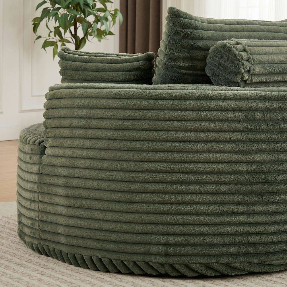 Alt View 2. Kadyn - 50"L Corduroy Single Sofa, Fluffy Modern Sleeper Chair for Living Room & Bedroom, No Assembly, Green - Green.