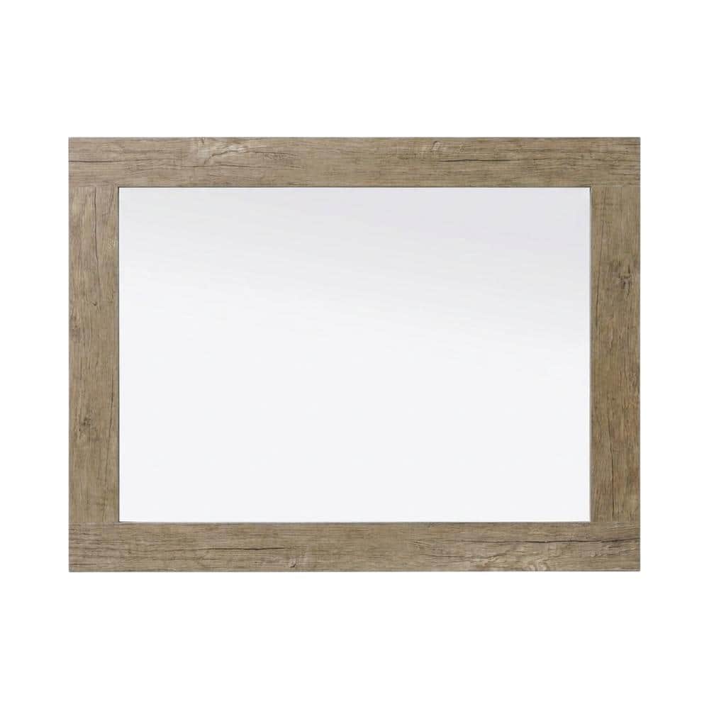 Elegant Kitchen and Bath - Noah Wooden Rectangle Mirror 42 x 36 - Natural Oak price history on PriceWatchPro