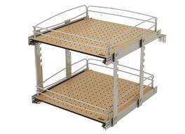 Rev-A-Shelf - Two-Tier Solid Bottom Pullout Base Cabinet Organizer, 54BK-21SC-2-1 - Silver