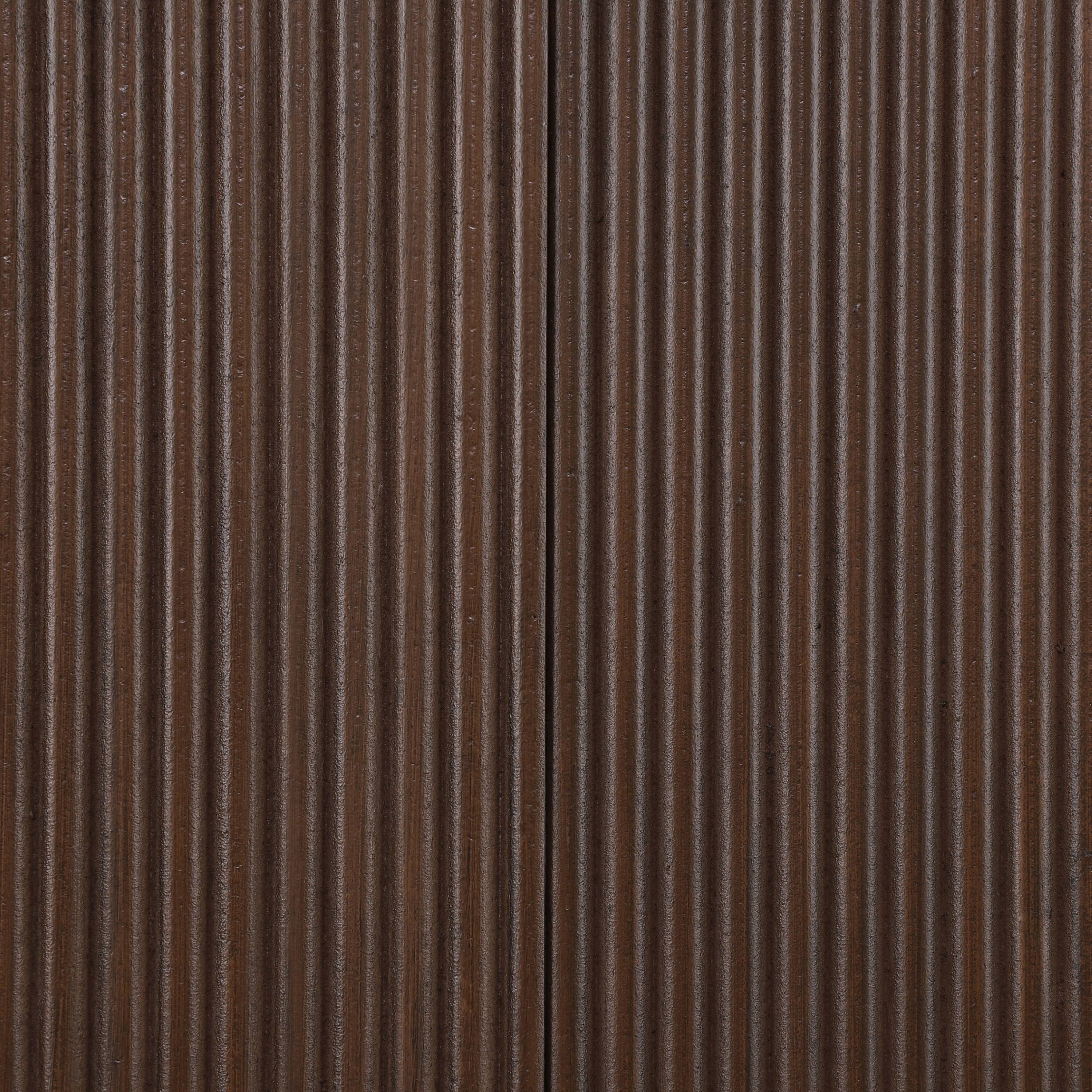 Alt View 4. TinyHomie - Console Table for Entryway Ash Veneer Top Fluted Base with Metal Accent Modern Hallway Table - Brown.