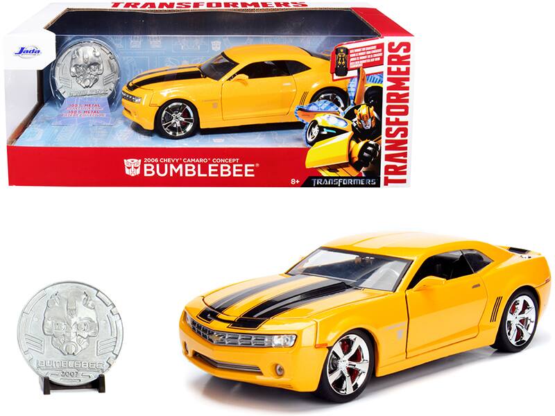 Jada  
TRANSFORMERS  
100 METAL COIN  
100 METAL PACE COLLECTION  
BUMBLEBEE  
2006 CHEVY CAMARO CONCEPT  
8+  
TRANSFORMERS  
BUMBLEBEE  
2006 CHEVY CAMARO CONCEPT  
8+  
TRANSFORMERS  
BUMBLEBEE  
2007