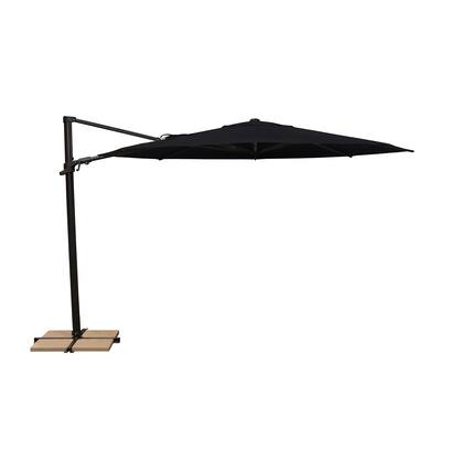 Front. Mondawe - 11' Octagon Cantilever Patio Umbrella Black Frame - Black.