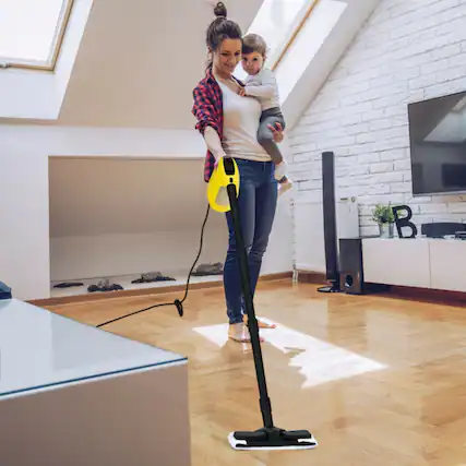 Front. LUCKY ONE - 1400W Multipurpose Steam Cleaner with 17 Accessories - Yellow.