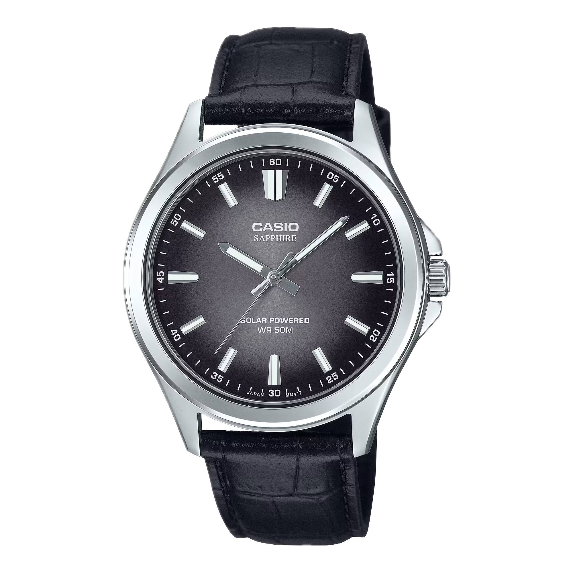 55 I 60 I 05 50 : - CASIO SAPPHIRE 10 : I I 45 I : 15 - - 40 I 35 i SOLAR POWERED WR 50M I I 25 I I JAPAN 30 bort - - 20 -