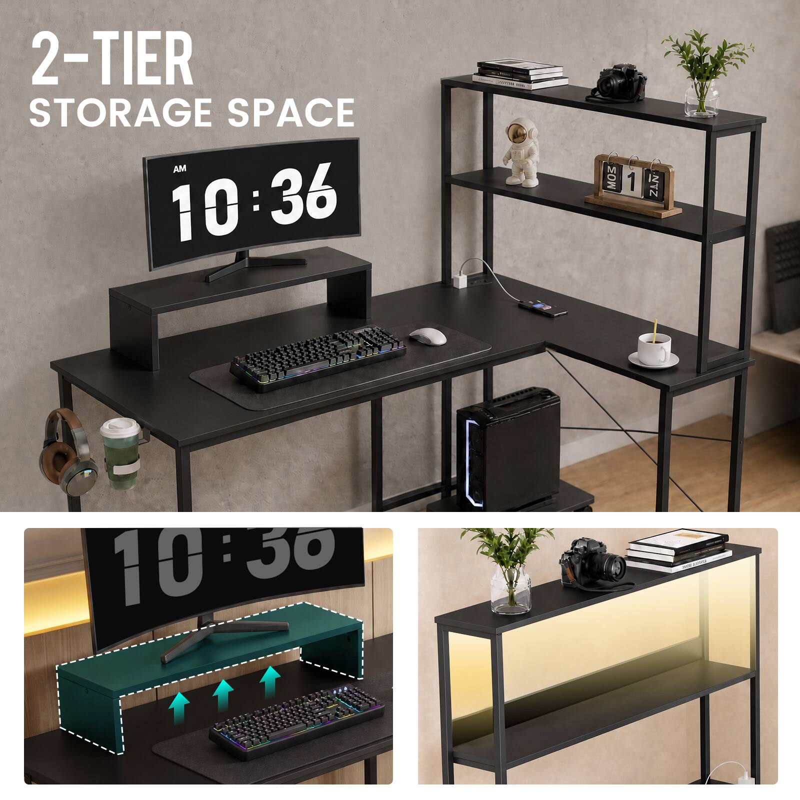 2-TIER STORAGE SPACE  
AM 10:36  
MOZ  
1  
NTZ  
: 10:30