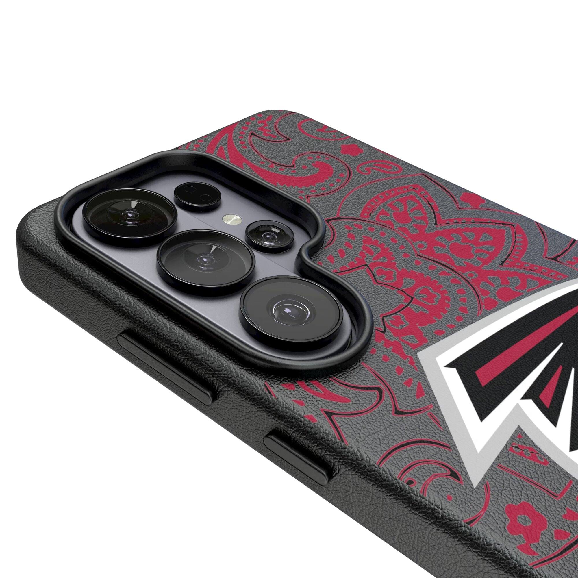 Alt View 2. Keyscaper - Atlanta Falcons Paisley Galaxy Magnetic Bump Case - S25 - Black.