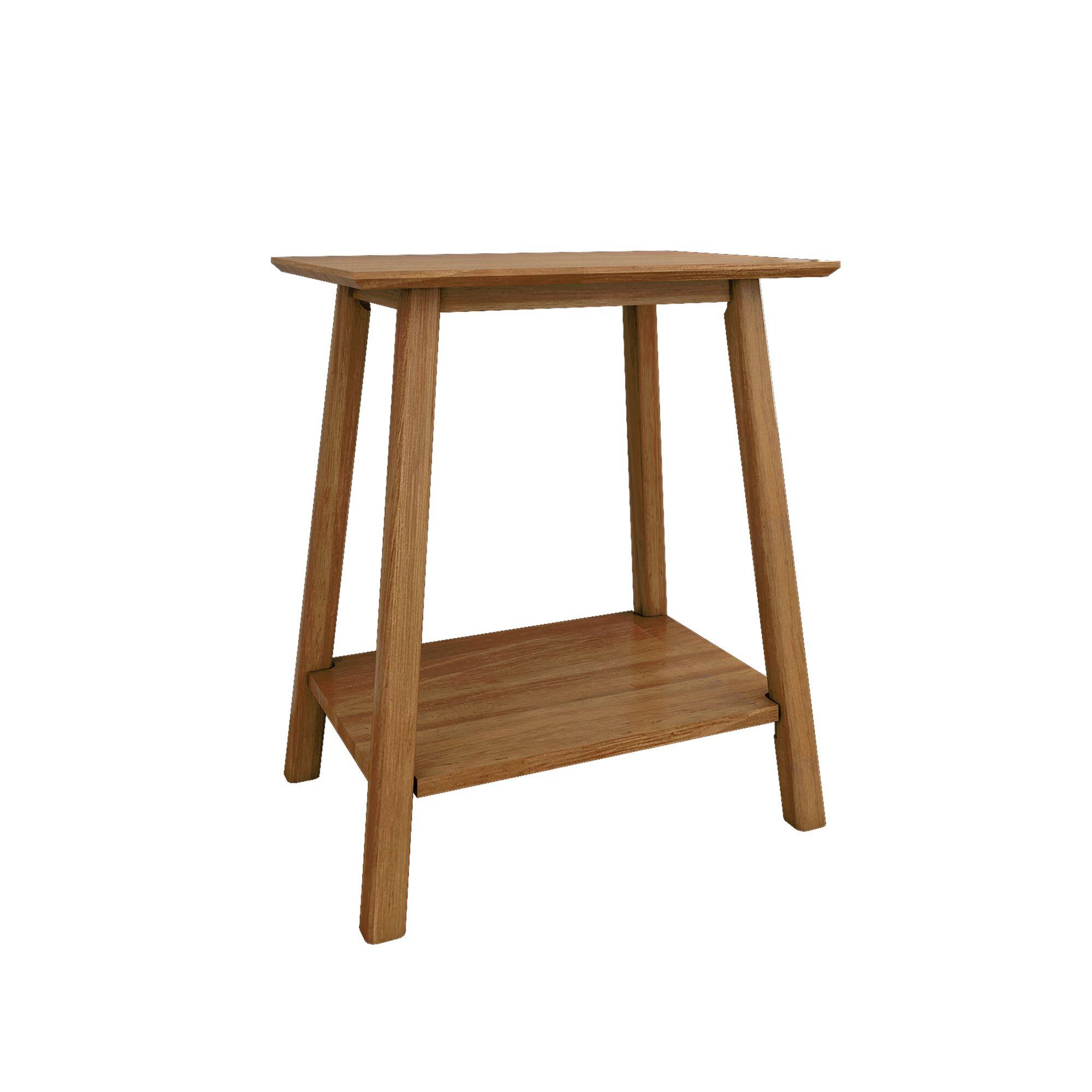 Alt View 2. Plank+Beam - Mid-Century Modern Table Nightstand, Pecan - Pecan.
