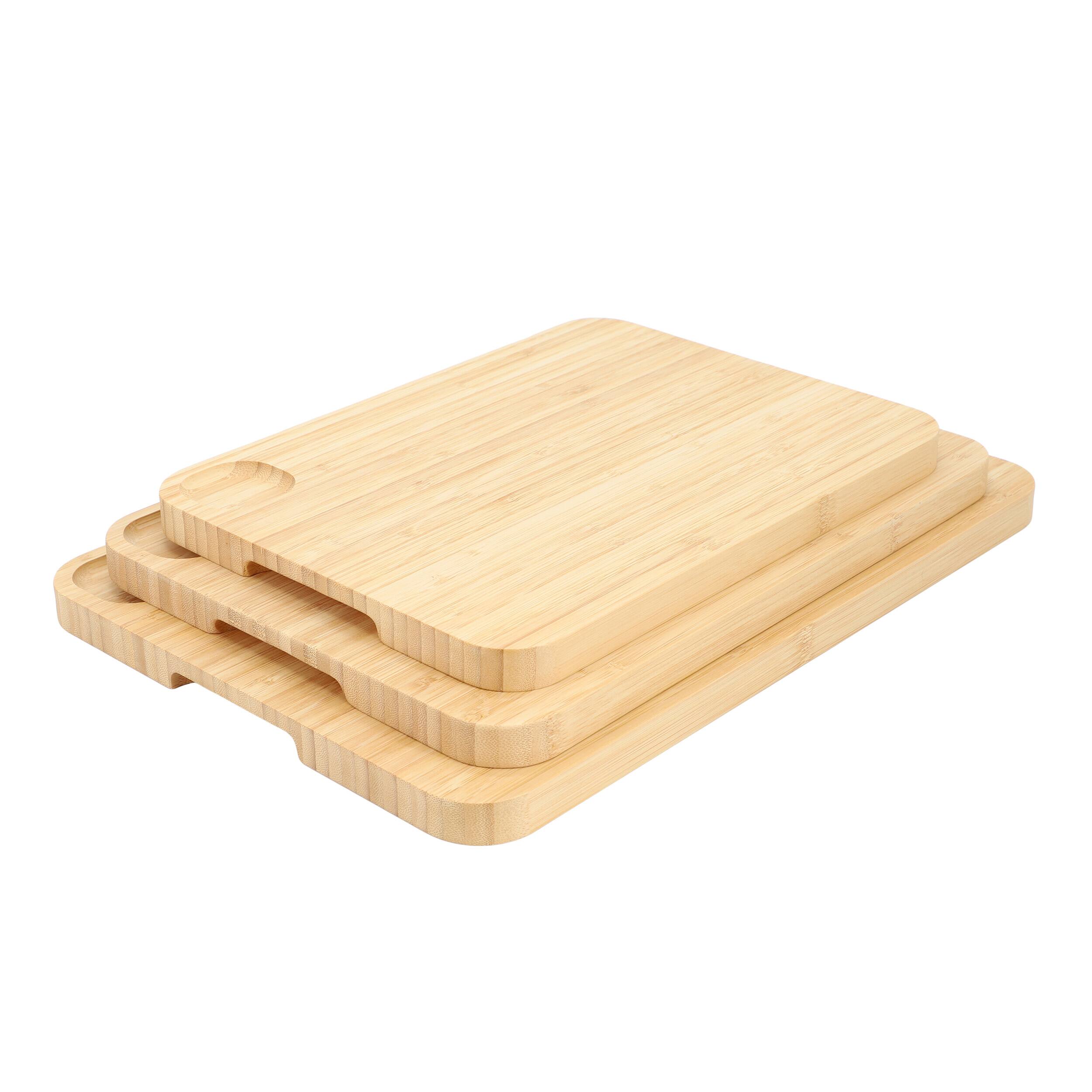 Alt View 2. MegaChef - MegaChef 3 Piece Bamboo Cutting, Prep and Serving Boards - Brown.