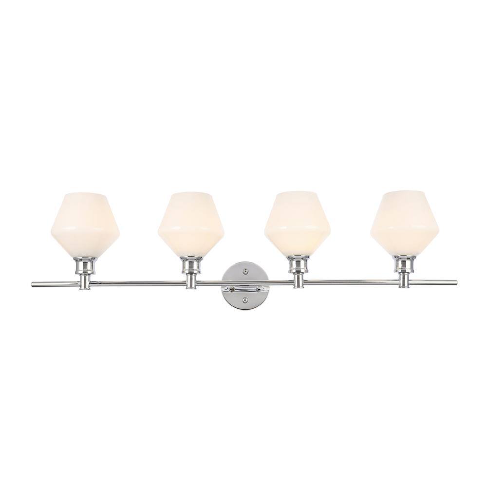Alt View 9. Living District - Gene 4 light Chrome and Frosted white glass Wall sconce - Chrome And Frosted White Glass.