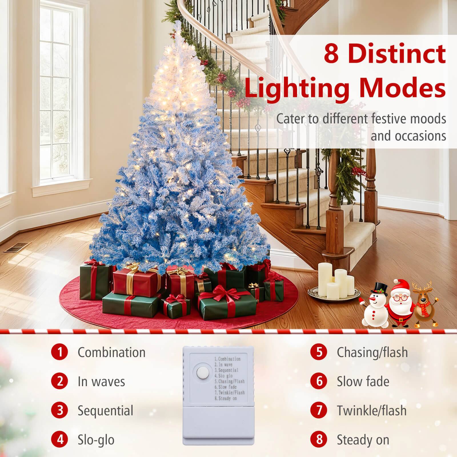 8 Distinct Lighting Modes  
Cater to different festive moods and occasions

1. Combination
2. In waves
3. Sequential
4. Slo-glo
5. Chasing/flash
6. Slow fade
7. Twinkle/flash
8. Steady on