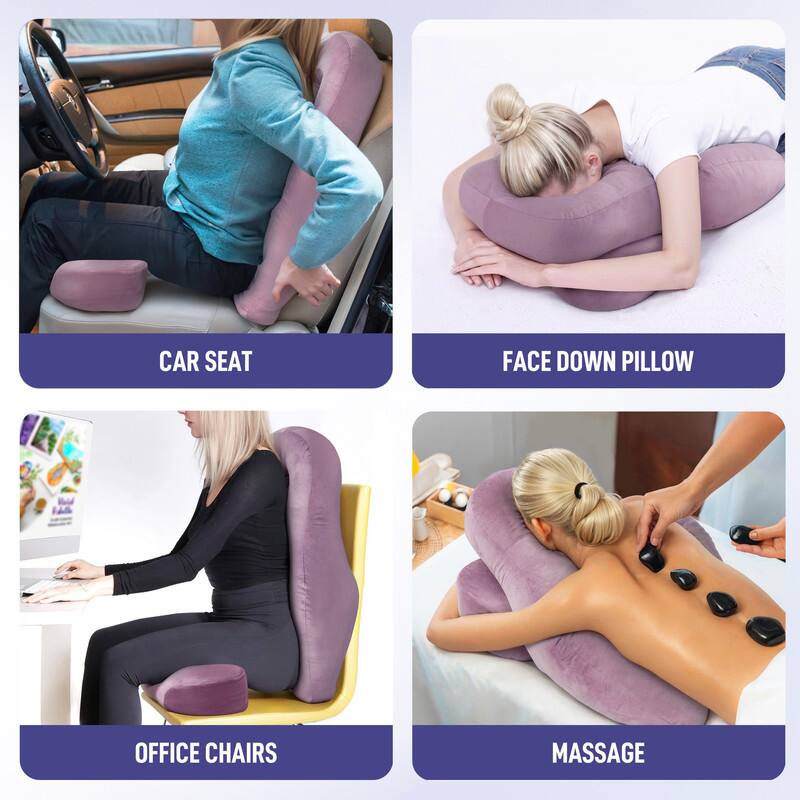 The text in the image can be grouped and corrected as follows:

1. **Car Seat**
2. **Face Down Pillow**
3. **Office Chairs**
4. **Massage**