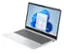 A laptop computer with a blue and white background on the screen.
