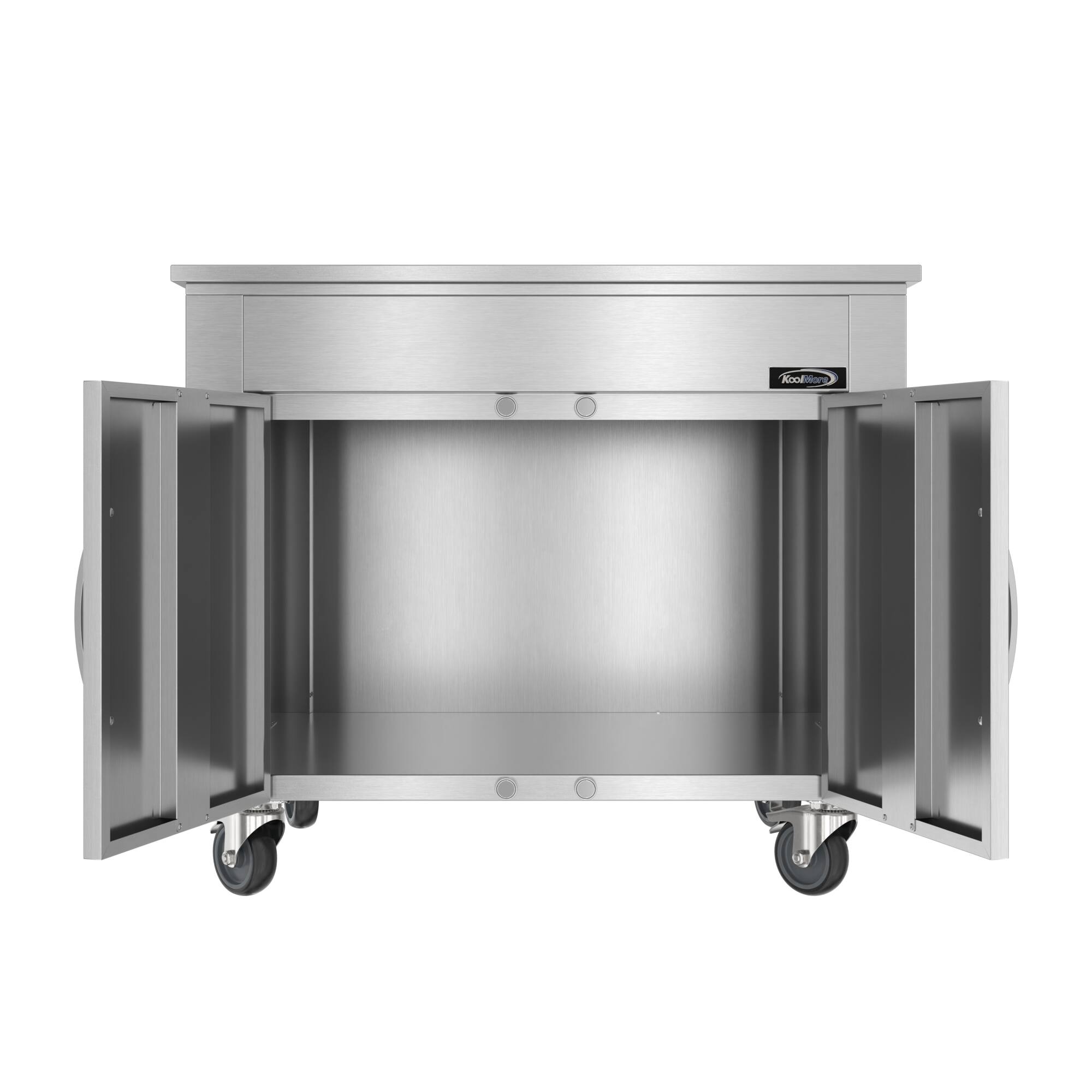 Alt View 8. Koolmore - 35 inch Stainless Steel Professional Charcoal Oven With Warming Racks And Bottom Cabinet - Stainless Steel/Black.