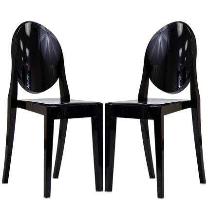 Front. Modway - Casper Dining Chairs Set of 2 by Modway - Black.