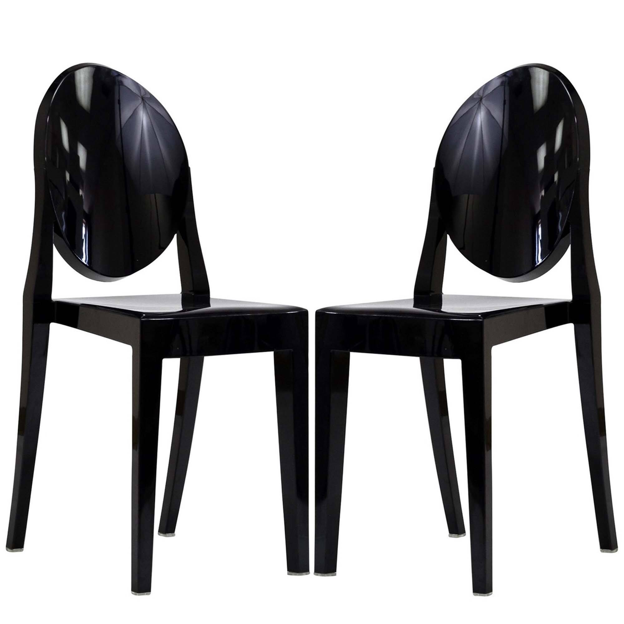 Front. Modway - Casper Dining Chairs Set of 2 by Modway - Black.