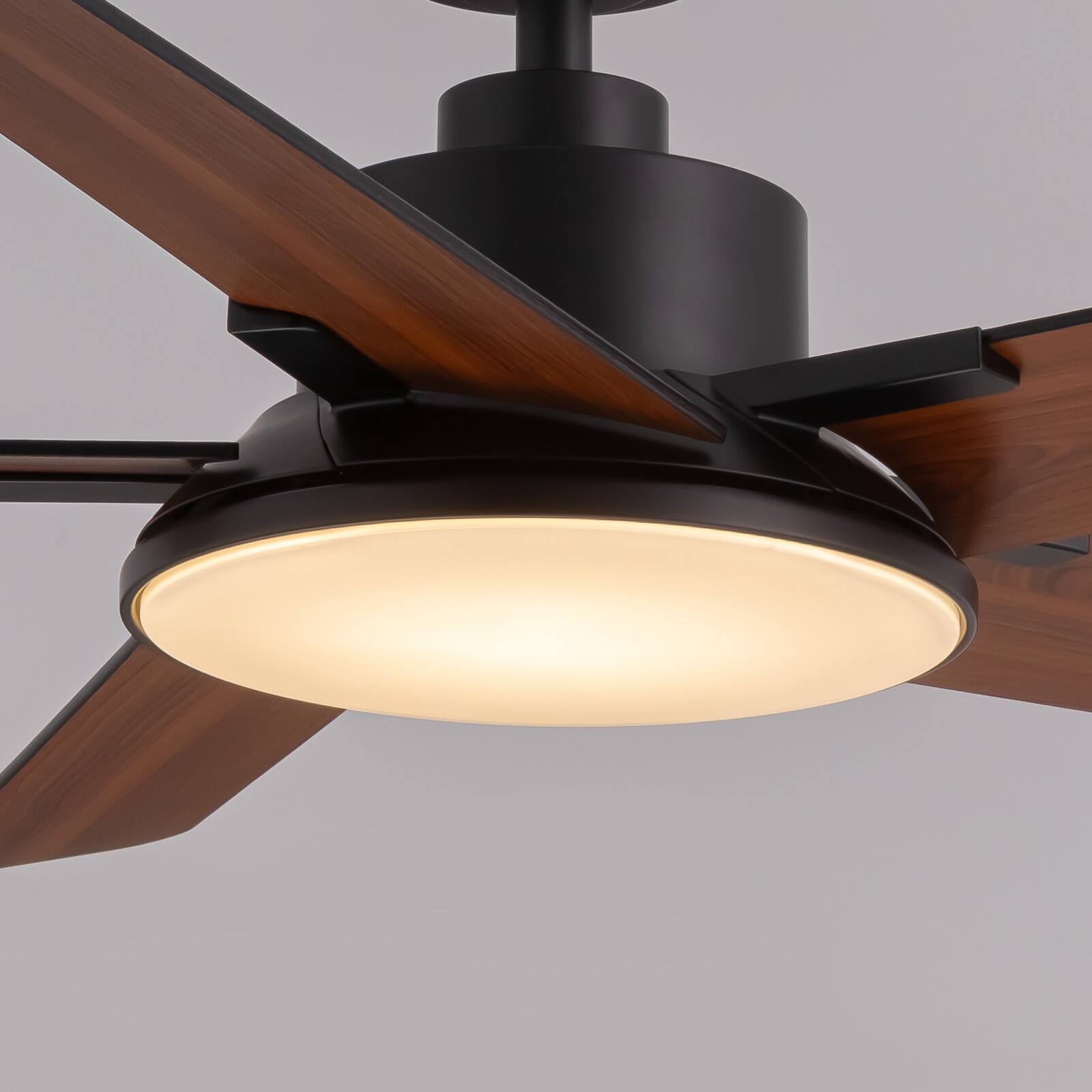 Alt View 7. Siljoy - 52 Inch Ceiling Fans with Lights and Remote Control,  Modern Ceiling Fan with Dimmable LED, 6 Speeds, Timer ( 5-Blade ) - Black.