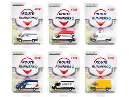 "Route Runners" Set of 6 Vans Series 4 1/64 Diecast Model Cars by Greenlight - Multi