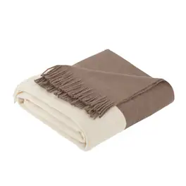 Gracie Mills - Fidel Color Block Faux Cashmere Throw Blanket - Taupe
